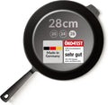 Gusseisenpfanne 28 cm Induktion für alle Herdarten fein geschliffen ohne Beschichtung Made in Germany Cast Iron Pan