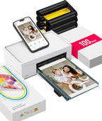 Fotodrucker DHP513 10x15 cm Farbsublimationsdrucker mit WLAN USB 300 DPI für Smartphone PC inklusive 100 Blatt Fotopapier