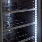 Getränkekühlschrank GK-360BB 360 L mit Glastür LED Beleuchtung abschließbar Umluftkühlung für Gastronomie