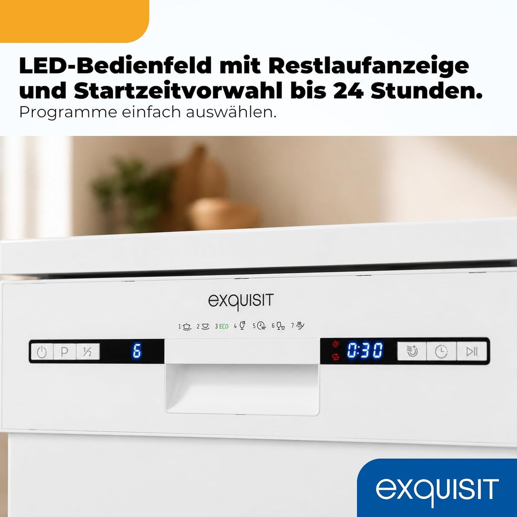 Geschirrspüler 45 cm 9 Maßgedecke GSP9309-030E 7 Programme 49 dB freistehend oder Unterbau weiß