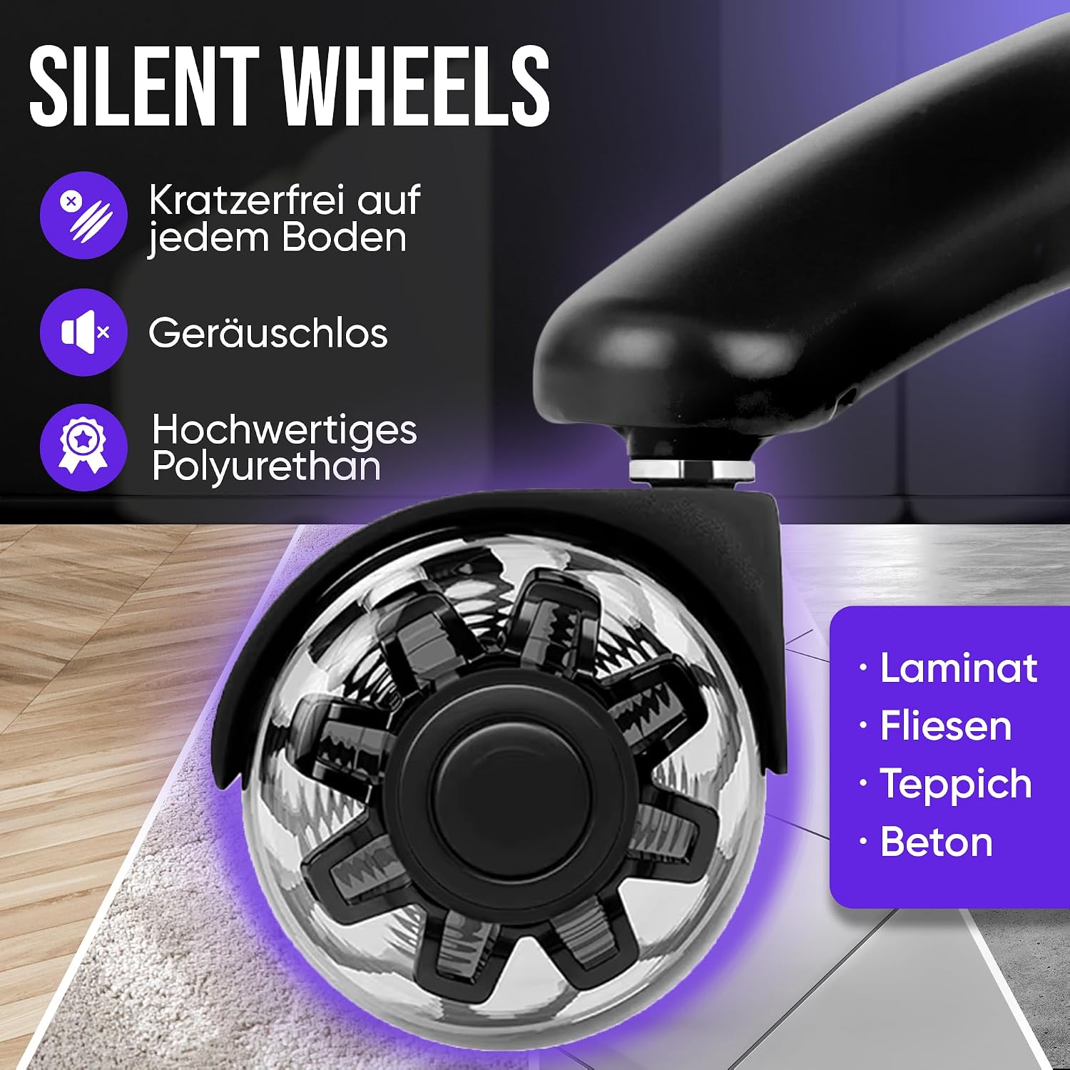 Ergonomischer Gaming Stuhl mit Fußstütze 4D Armlehnen Memory Foam Stoffbezug 150 kg Belastbarkeit