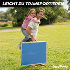 Tischtennisplatte EASYPONG klappbar 182x91 cm mit 2 Schlägern und 4 Bällen für Indoor Nutzung