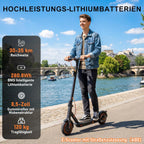 Elektroroller T3-DE mit Bluetooth App 350W Motor 30-35 km Reichweite 8,5 Zoll Wabenreifen Dual Bremssystem ABE