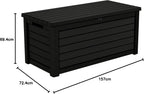 Aufbewahrungsbox Kissenbox 623 Liter Blackwood Kunststoff Deckel belastbar bis 272 kg mit Gasdruckfedern wetterfest anthrazit