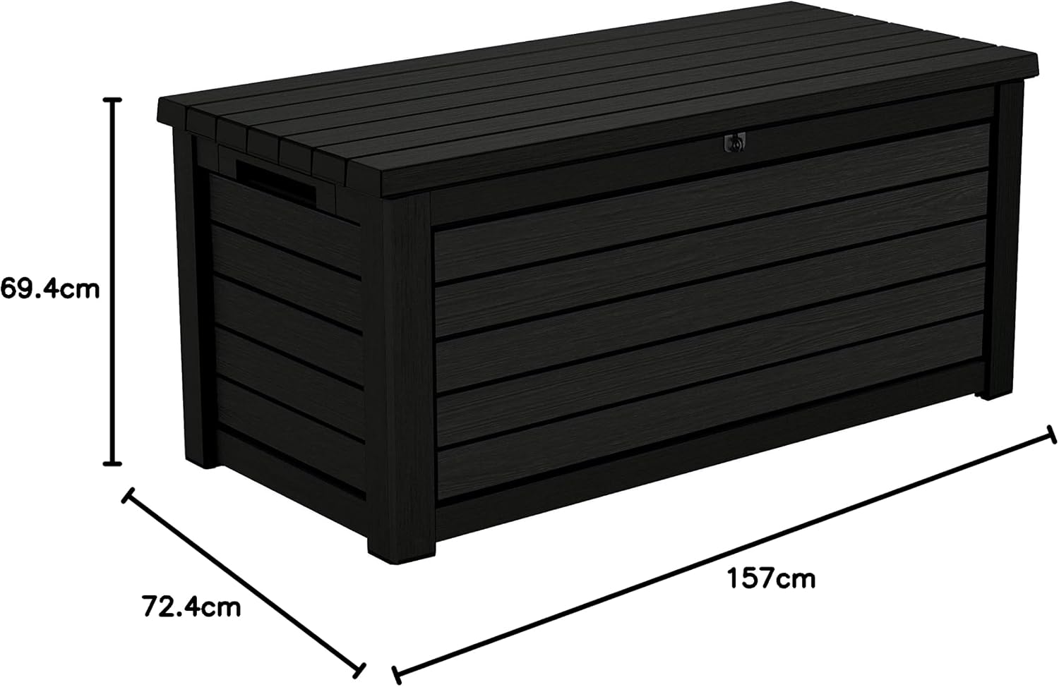 Aufbewahrungsbox Kissenbox 623 Liter Blackwood Kunststoff Deckel belastbar bis 272 kg mit Gasdruckfedern wetterfest anthrazit