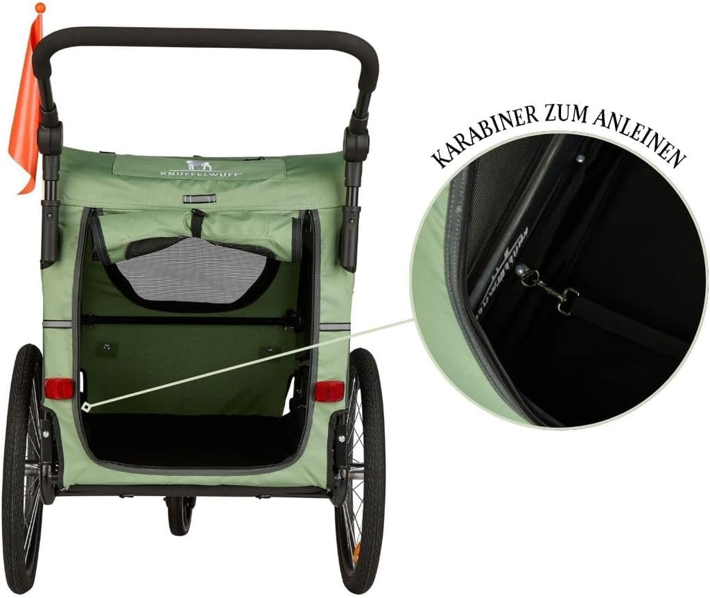 Hundeanhänger Fahrradanhänger Buggy Cruvado bis 45 kg faltbar Stahlrahmen Sicherheitsleine Reflektoren Universalkupplung