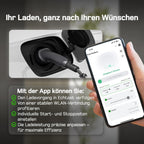 Mobile Wallbox 11kW Typ 2 10m 3-phasig 6-16A CEE 400V EV Ladegerät Einstellbare Ladeleistung App Steuerung