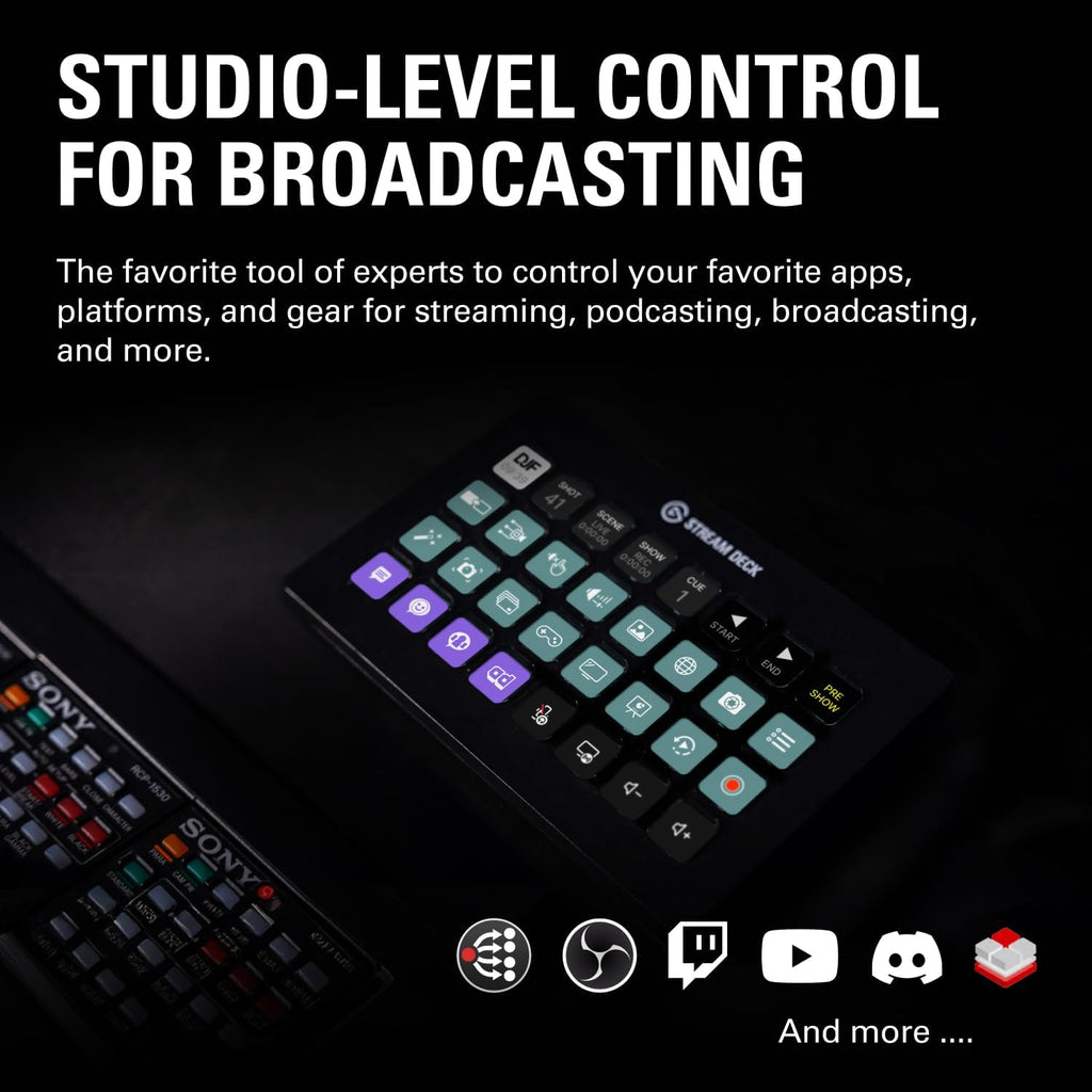 Streaming Controller Stream Deck XL 10GAT9901 mit 32 LCD Makrotasten USB-C für OBS Twitch YouTube Mac und PC