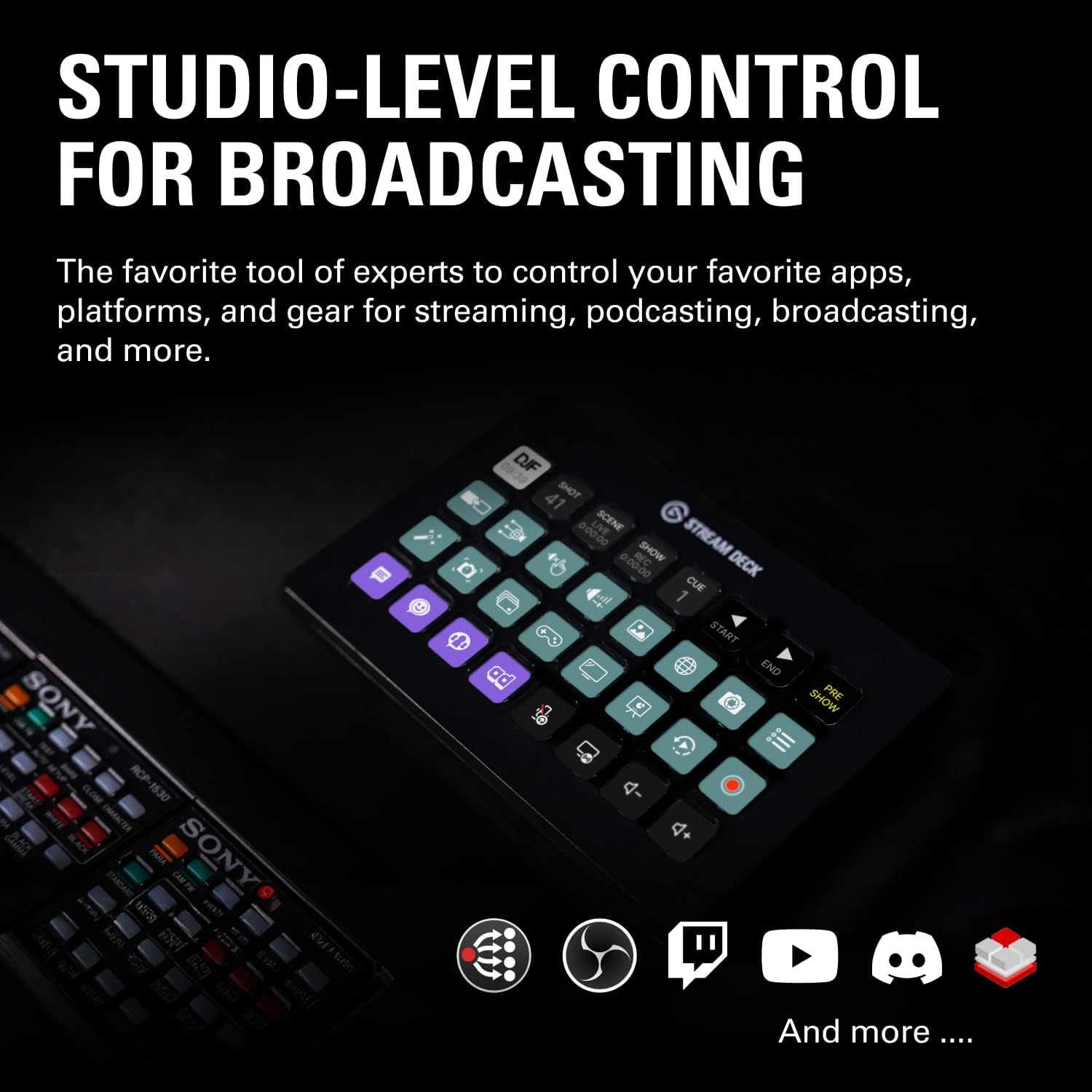 Streaming Controller Stream Deck XL 10GAT9901 mit 32 LCD Makrotasten USB-C für OBS Twitch YouTube Mac und PC