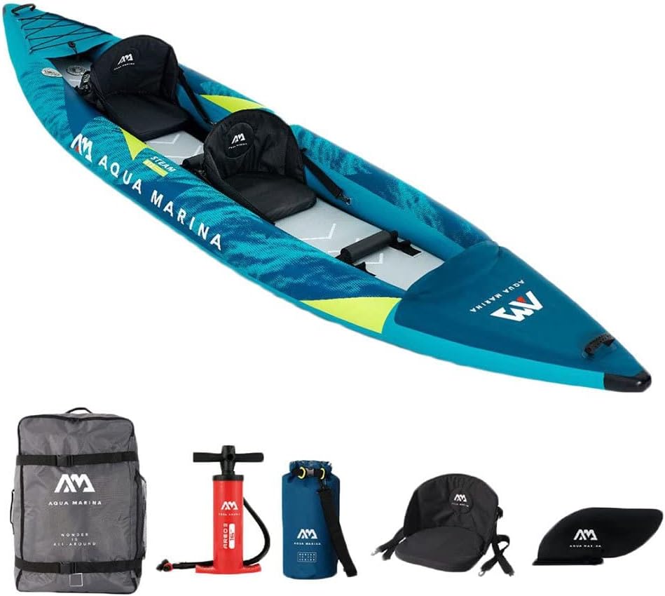 Aufblasbares Kajak 2 Personen Steam 13'6 ST-412 412 cm PVC 180 kg Komplettset inkl Pumpe Tasche Sitze Finnen