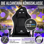 Ergonomischer Gaming Stuhl mit Fußstütze 4D Armlehnen Memory Foam Stoffbezug 150 kg Belastbarkeit