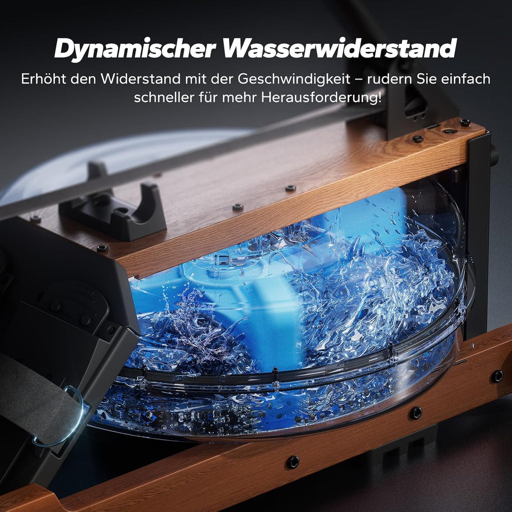 Wasserrudergerät MR-R28 Klappbar aus Holz mit Wasserwiderstand LCD-Anzeige APP Unterstützung und 180 kg Belastbarkeit