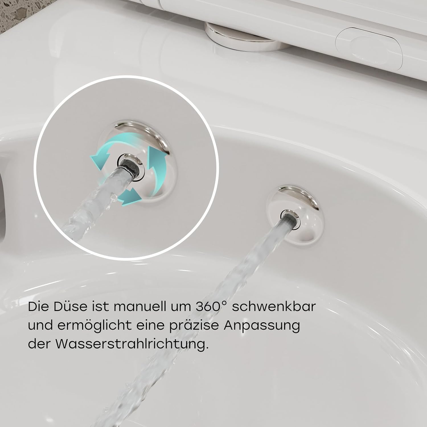 Dusch WC Hänge WC spülrandlos Bidet Funktion HB-L01U-GE integrierte Düse Kalt Warm Wasser Wandmontage 49x36x36 cm