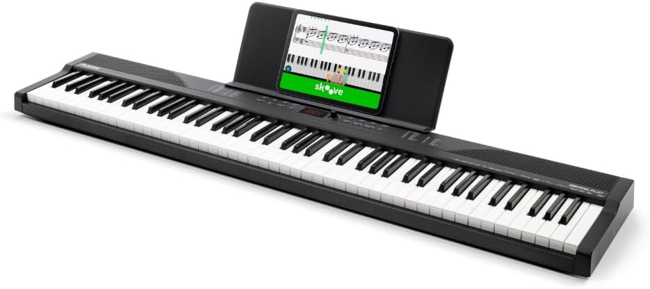 Digital Piano Keyboard 88 Tasten RECITALPLAY mit 480 Sounds USB-MIDI Lautsprechern und Zubehör Set