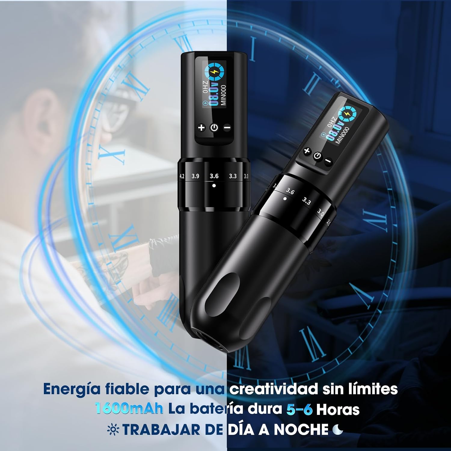 Kabellose Tattoo Maschine Set ULTRA-PLUS-H1-Kit 2.2-4.2 mm Hublänge 1600 mAh Akku mit Tattoo Drucker Bluetooth und Zubehör