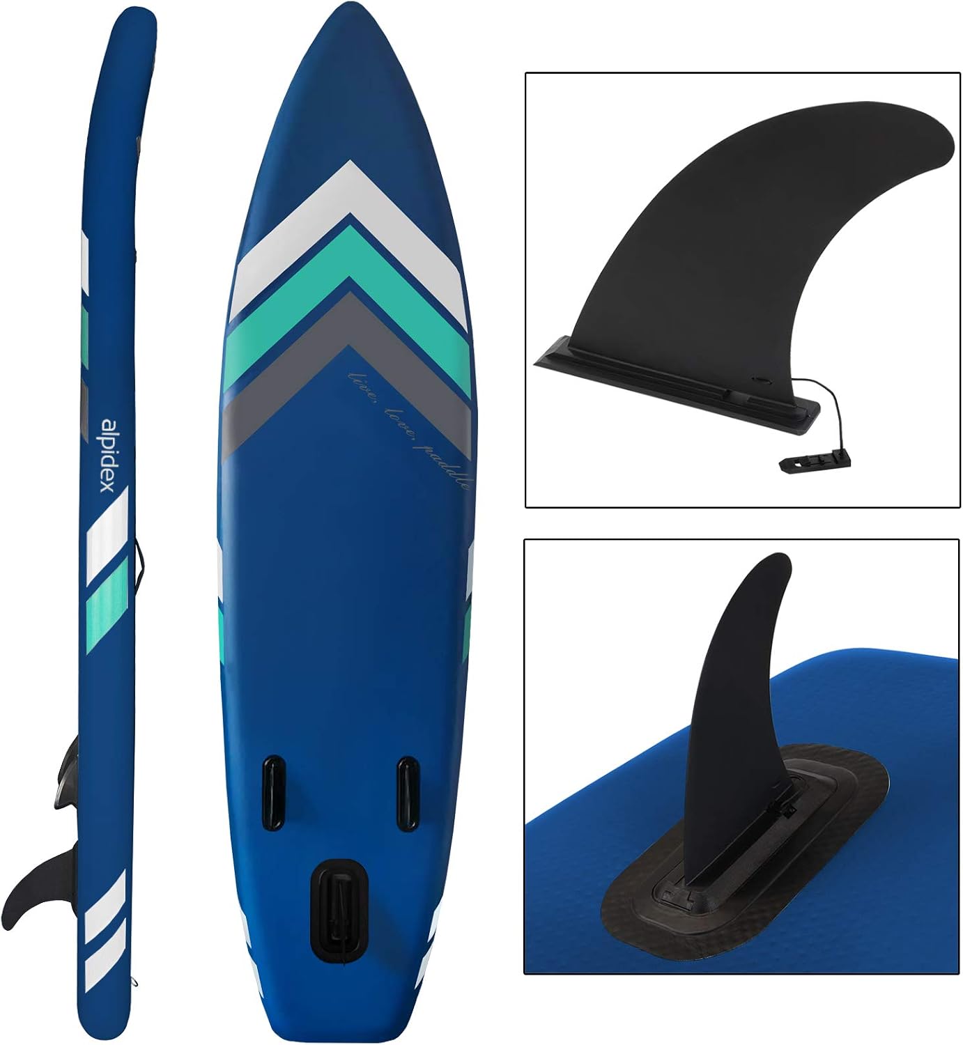 Aufblasbares SUP Board Set 305 x 76 x 15 cm Stand Up Paddle Board bis 150 kg mit Paddel Luftpumpe Finnen Tasche