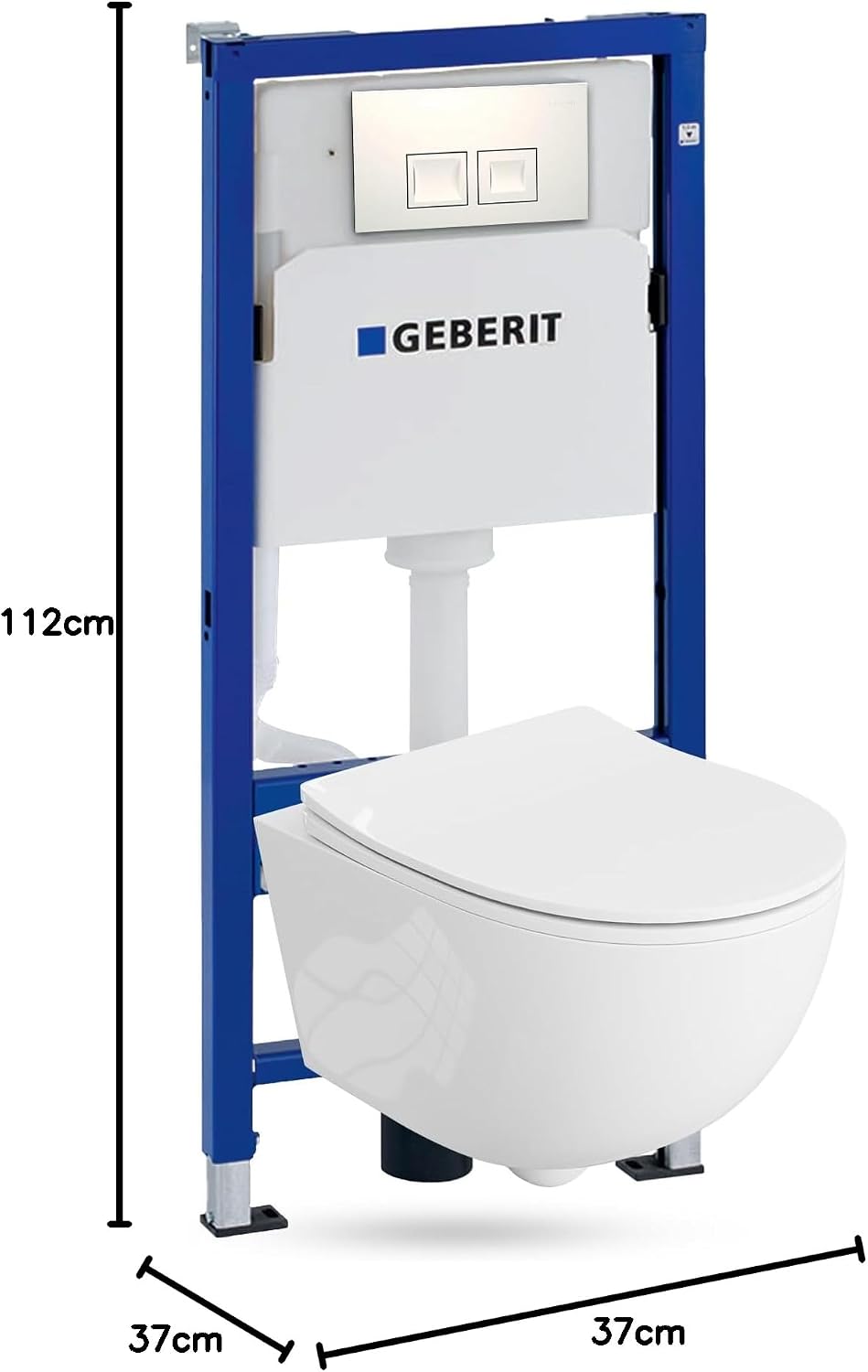 Vorwandelement WC Komplettset Dalia DALIA Wand Tiefspül WC spülrandlos Tornado Spülsystem Softclose Sitz Delta 25 112 cm Weiß