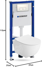 Vorwandelement WC Komplettset Dalia DALIA Wand Tiefspül WC spülrandlos Tornado Spülsystem Softclose Sitz Delta 25 112 cm Weiß