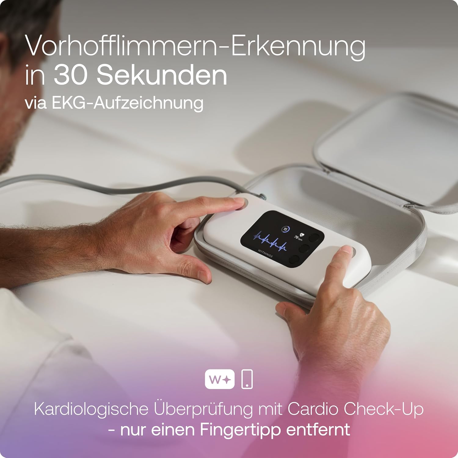 Oberarm Blutdruckmessgerät BPM Vision 2-in-1 Blutdruckmessung und EKG WLAN Bluetooth Synchronisation mit Manschette