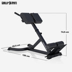 Rückentrainer Hyperextension 600079-00019-0001 verstellbar bis 150 kg mit Beinfixierung und Haltegriffen