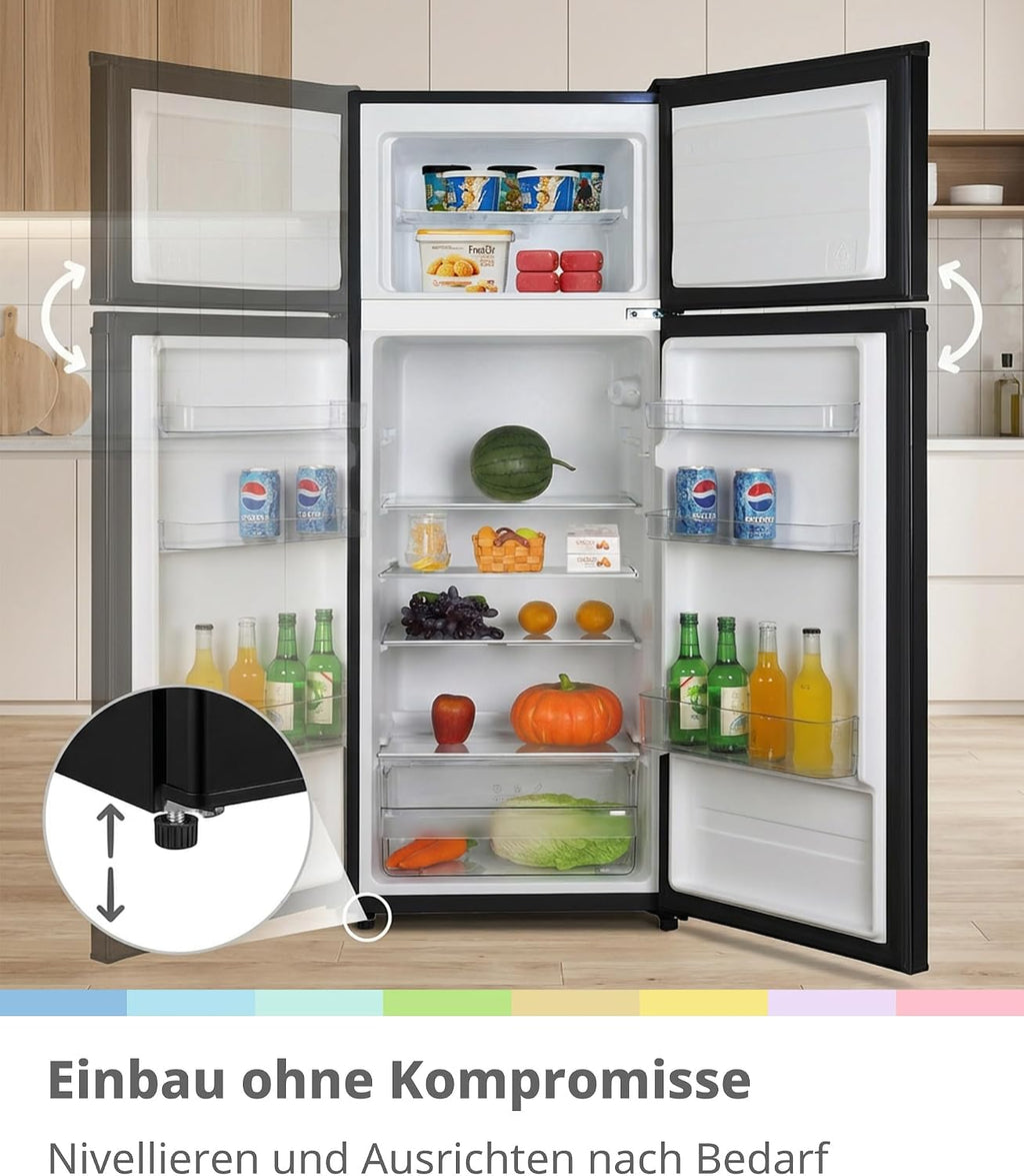 Kühl-Gefrierkombination RCT210DK3 204L 143 cm Höhe Low Frost LED Licht 39 dB freistehend mit Gefrierfach unten