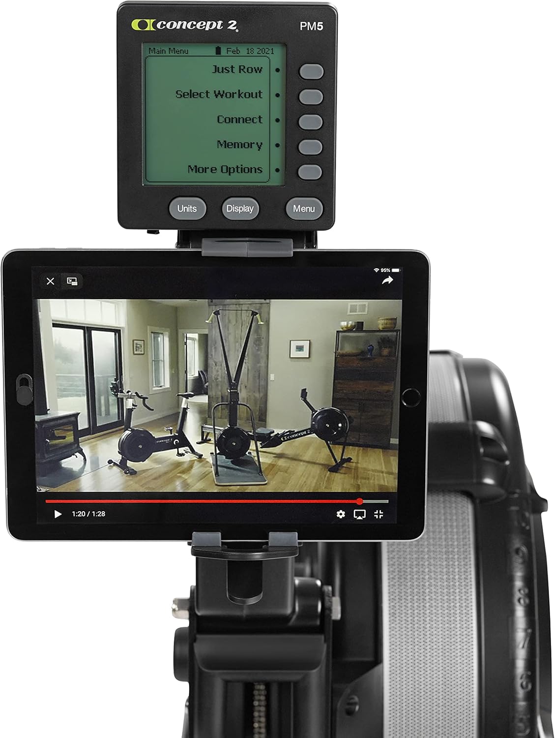 Rudergerät RowErg Modell D mit Luftwiderstand PM5 Monitor Standardbeinen Ganzkörper Trainingsgerät bis 227 kg