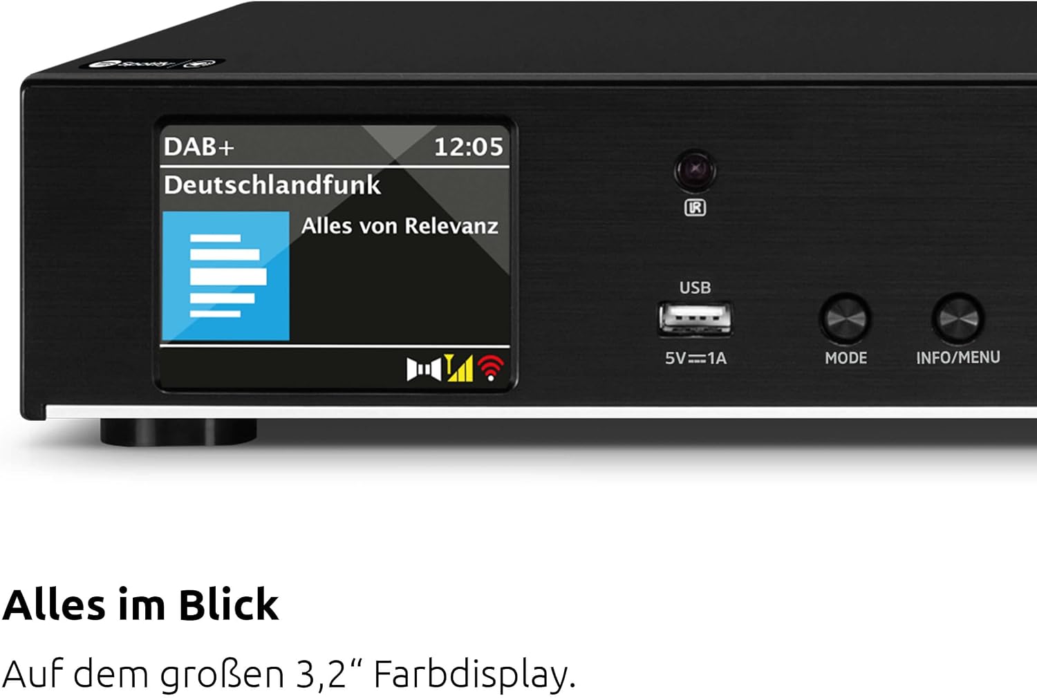 HiFi Tuner DIGITRADIO 143 V3 DAB+ Internetradio mit Bluetooth Spotify Connect WLAN und Fernbedienung 43,5 cm