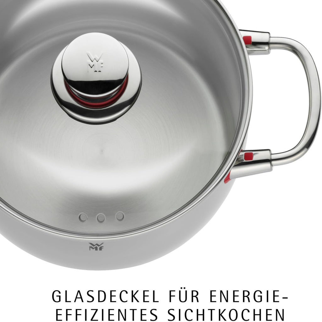 Topfset Induktion 5-teilig Quality One mit Glasdeckeln Edelstahl unbeschichtet für alle Herdarten Modell 774056380