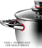 Topfset Induktion 5-teilig Quality One mit Glasdeckeln Edelstahl unbeschichtet für alle Herdarten Modell 774056380