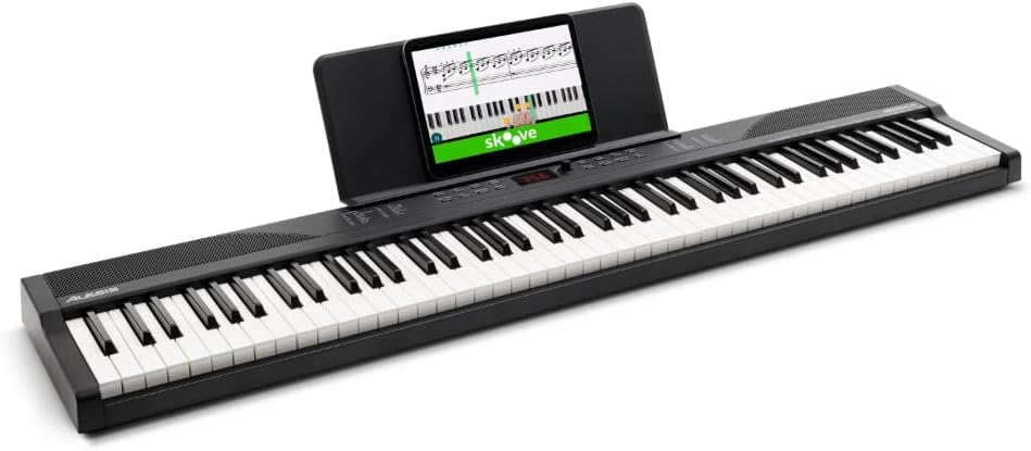 Digital Piano Keyboard 88 Tasten RECITALPLAY mit 480 Sounds USB-MIDI Lautsprechern und Zubehör Set