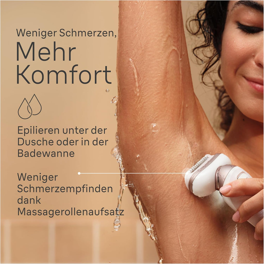 Damen Epilierer Silk-épil 9 Flex 360° flexibler Kopf Wet&Dry Haarentferner mit Rasieraufsatz Trimmeraufsatz Modell 9-041