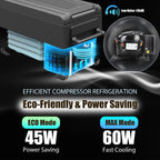 NCF55 50 12V Tragbarer Kühlschrank Gefrierschrank Kompressor Schnellkühlung Energiesparmodus Batterieschutz für Auto Camping
