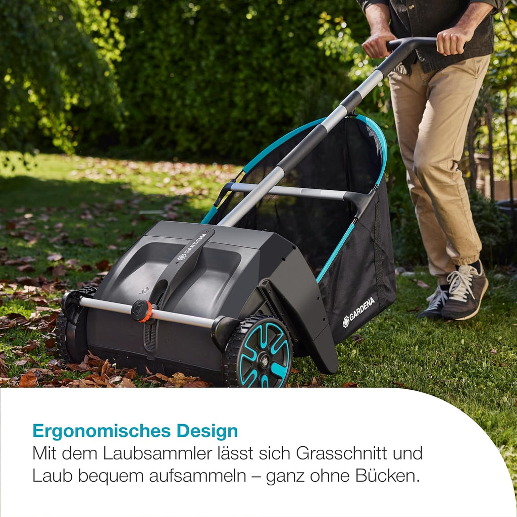 Laub- und Rasensammler 3566-20 mit Bürstenhöhenverstellung für Rasen Terrasse und Garten Laubsammler