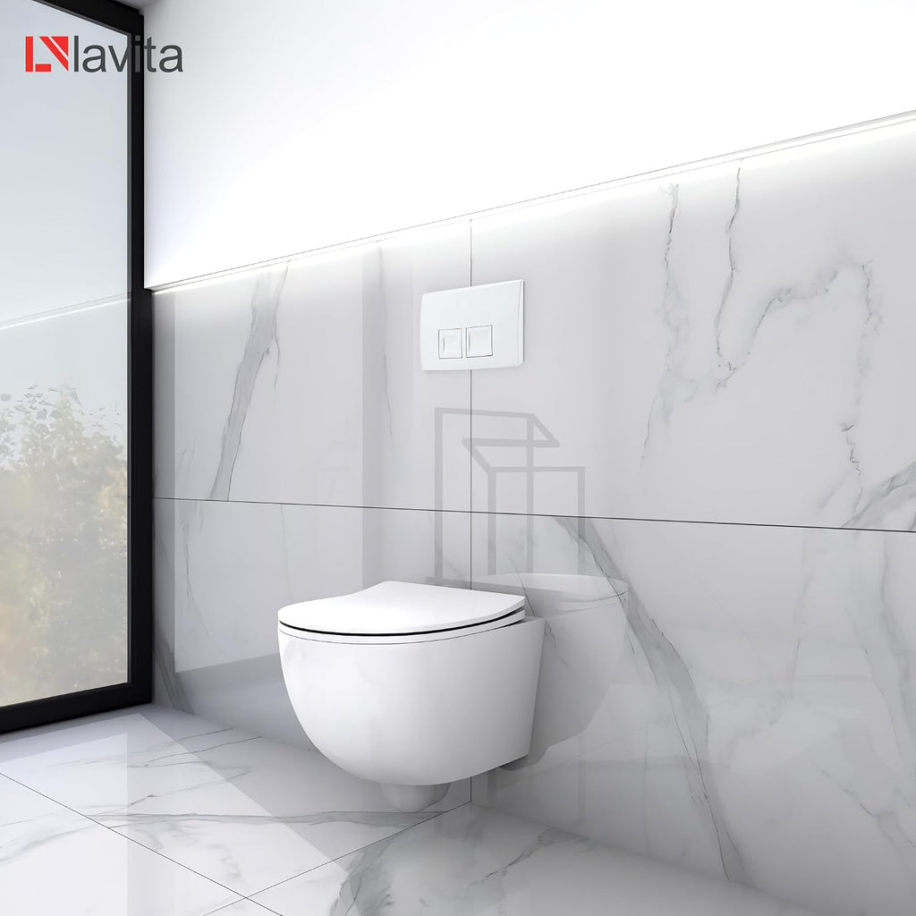 Vorwandelement WC Komplettset Dalia DALIA Wand Tiefspül WC spülrandlos Tornado Spülsystem Softclose Sitz Delta 25 112 cm Weiß