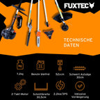 Benzin Motorsense FX-MT152E 5in1 Kombisystem 52 cc 3 PS mit Heckenschere Hochentaster Verlängerung und Tragegurt