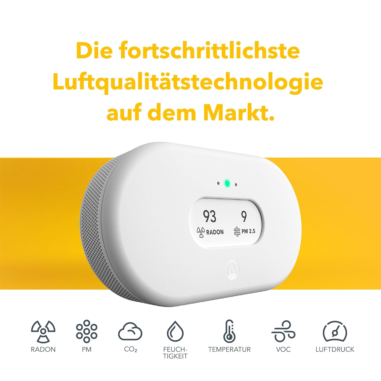 Luftqualitätsmessgerät View Plus Radon Feinstaub CO2 VOC Temperatur Luftfeuchtigkeit Luftdruck Smart Home WiFi