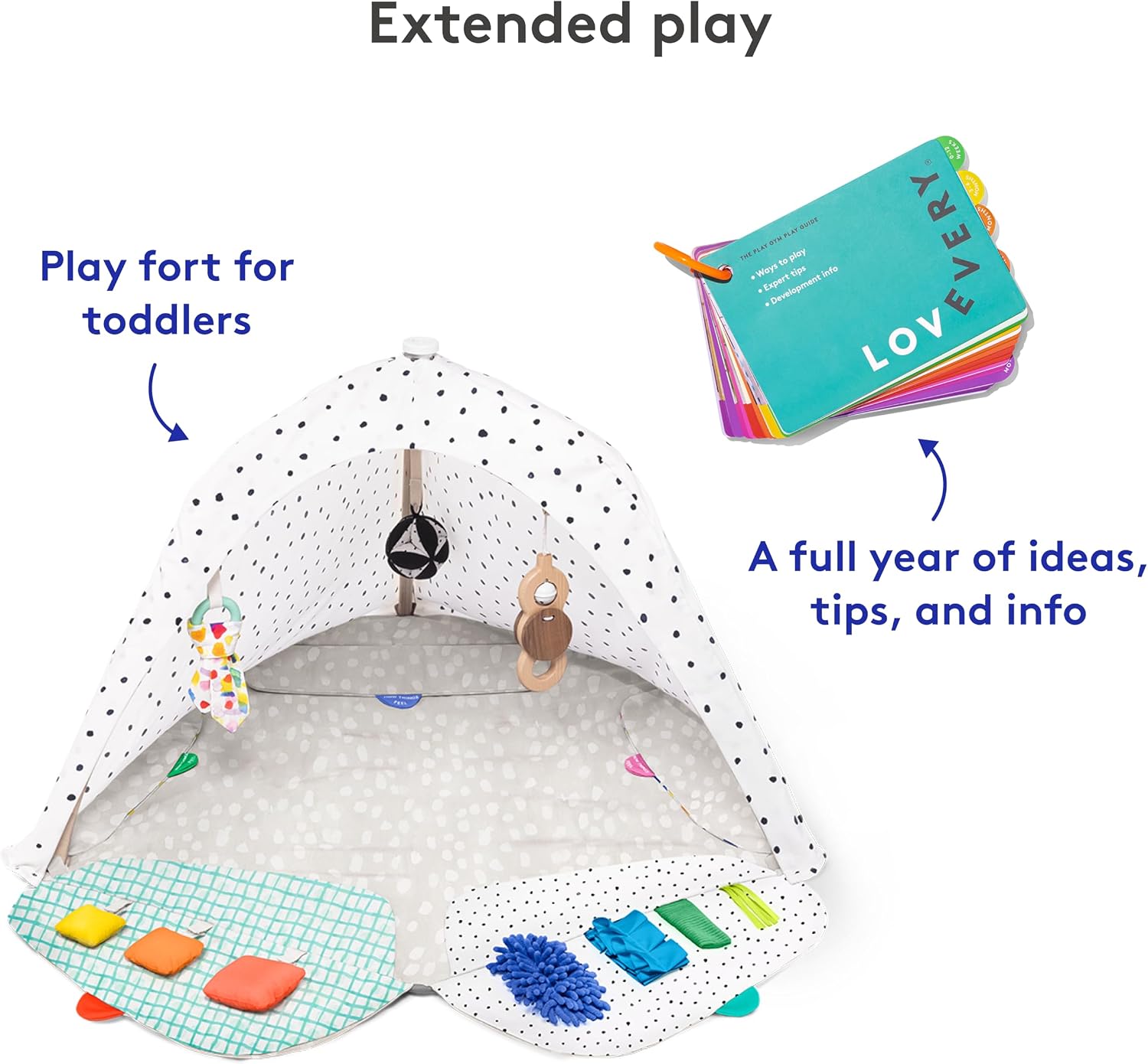 Baby Spielbogen mit Spielmatte Lovevery Play Gym 5 Entwicklungsbereiche mit 13 Aktivitätsspielzeugen für Babys