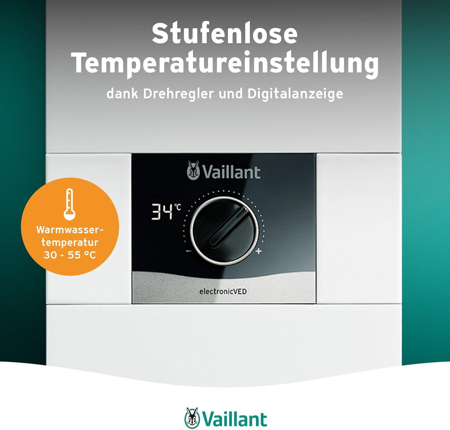 Elektronischer Durchlauferhitzer VED E 24/8 24kW 400V mit Digitalanzeige und stufenlos einstellbarer Temperatur 0010023779