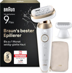 Damen Epilierer Silk-épil 9 Flex 360° flexibler Kopf Wet&Dry Haarentferner mit Rasieraufsatz Trimmeraufsatz Modell 9-041