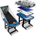 Multifunktionaler Spieltisch 5-in-1 klappbar mit Tischtennisplatte Tischkicker Billardtisch Hockey Basketball Modell 24875