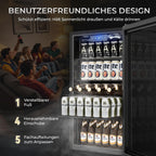 Getränkekühlschrank YC-86 86 L mit LED-Beleuchtung Glastür 4 Ablagen Temperaturregelung ohne Gefrierfach