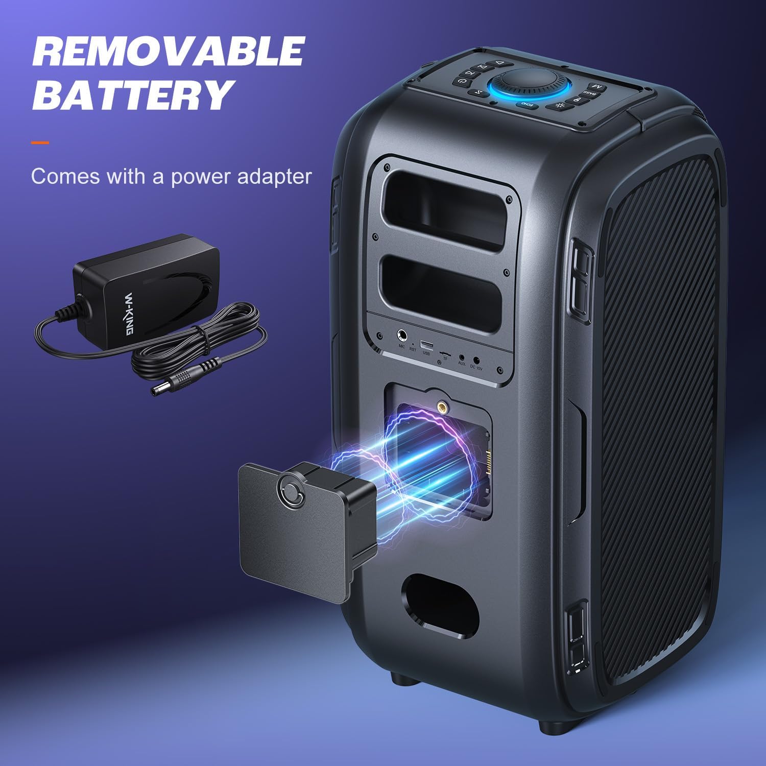 Bluetooth Lautsprecher T9 Pro Tragbarer Outdoor Lautsprecher 270W Stereo mit Bluetooth 5.3 USB TF AUX Mikrofonanschluss
