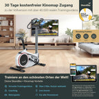 Heimtrainer Ergometer Morpheus Magnetbremssystem 12 kg Schwungmasse 32 Stufen 24 Programme Kinomap App kompatibel 150 kg 144x56x103 cm