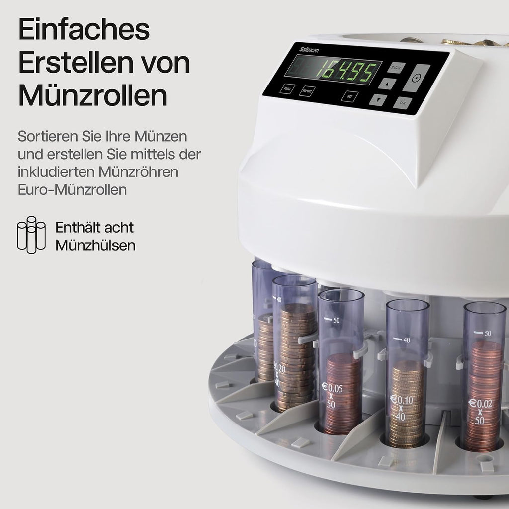 Münzzähler und Sortierer für Euro Münzen 1250 automatischer Münzsortierer und Geldzählmaschine Modell 948358 kabelgebunden