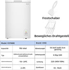 Gefriertruhe FCF98DE 99 L mit Schnellgefrierfunktion LED Beleuchtung 39 dB 4 Sterne Gefrieren freistehend