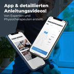 Massagepistole OrthoGun 160W mit App 5 Intensitäten 7 Massageaufsätze Tragetasche Akku Laufzeit bis 360 Min