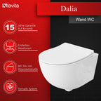 Vorwandelement WC Komplettset Dalia DALIA Wand Tiefspül WC spülrandlos Tornado Spülsystem Softclose Sitz Delta 25 112 cm Weiß