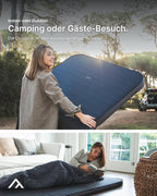 Selbstaufblasende Campingmatratze Cloudmat Double XL 205 x 138 x 7,5 cm mit Soft Touch Oberfläche Doppelventil und Packsack