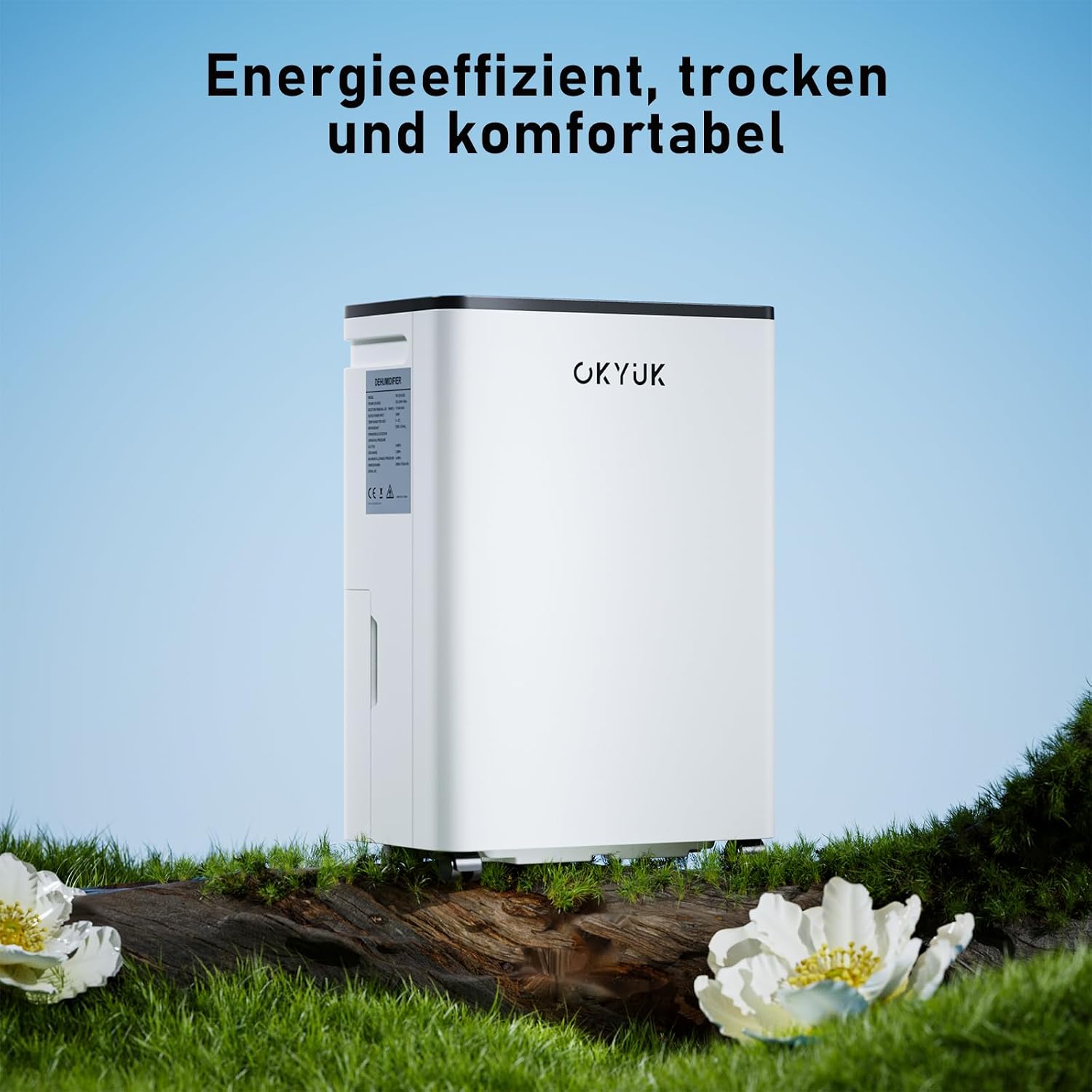 Elektrischer Luftentfeuchter 12L PD12R-03DE mit Digitalanzeige 2,5L Wassertank Timer und automatischer Abschaltung