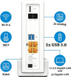 Router Kabelmodem DOCSIS 3.1 6690 Cable Wi-Fi 6 Dualband 6000 Mbit/s 2.5 Gigabit LAN USB 3.0 DECT